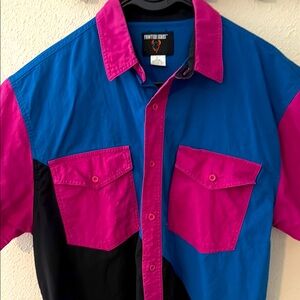 Blue and Pink cowboy shirt